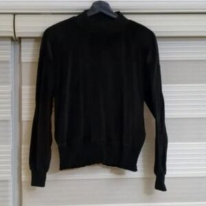 Women's Size Medium Michael Kors Black Velvet Smocked Sweatshirt Like New.